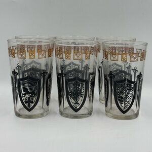 Vintage 1950s Federal Glass Guinevere Pattern Drinking Glasses Set of 6